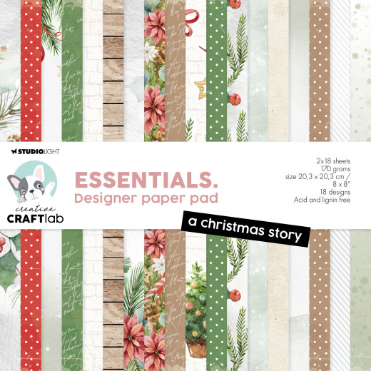 Studio Light 8x8 Paper Pad - Christmas Essentials Nr. 220 - A Christmas Story