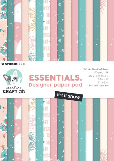 Studio Light - A5 Designer Paper Pad - Let it Snow