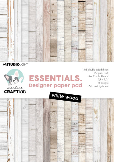 Studio Light - A5 Designer Paper Pad - Friendz - White Wood