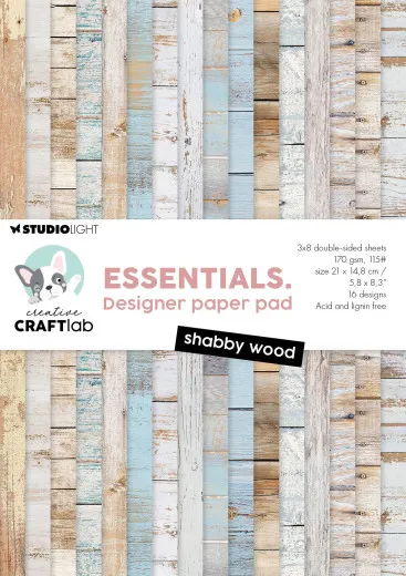 Studio Light - A5 Designer Paper Pad - Friendz - Shabby Wood