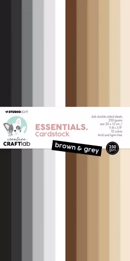 Studio Light Cardstock - Essentails Nr. 135 - Brown & Grey