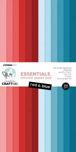 Studio Light - Unicolor Paper Pad - Essentials Nr. 262 - Red & Blue