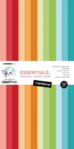 Studio Light - Unicolor Paper Pad - Essentials Nr. 307 - Rainbow