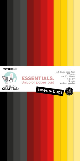 Studio Light - Unicolor Paper Pad - Essentials Nr. 316 - Bees & Bugs