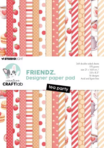 Studio Light A5 Paper Pad - Friendz Nr. 293 - Tea Party