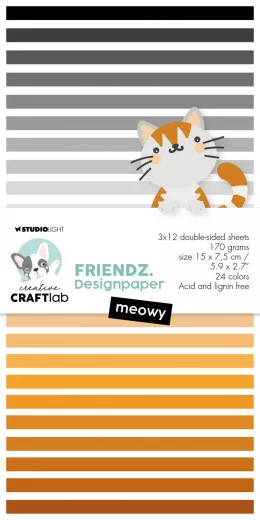 Studio Light - Mini Paper Pad - Friendz Nr. 120 - Meowy