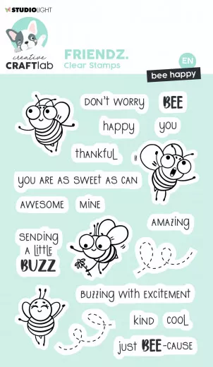 Studio Light Clear Stamps - Essentials Nr. 434 - Bee Happy (ENG)