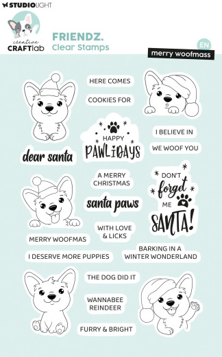 Studio Light - Clear Stamps - Friendz Nr. 874 - Merry Woofmass