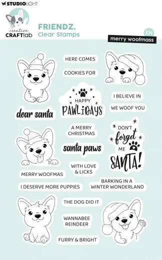 Studio Light - Clear Stamps - Friendz Nr. 874 - Merry Woofmass