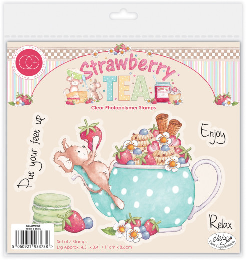Clear Stamps - Strawberry Tea - Relax & Enjoy