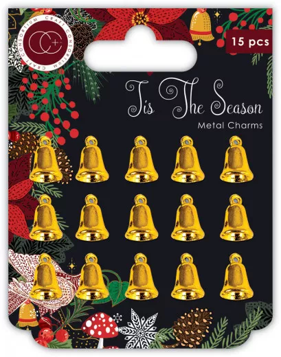 Metal Charms - Tis the Season Gold Bells