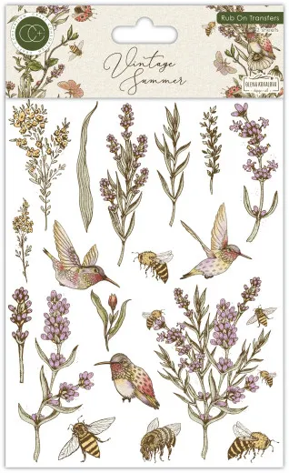 Premium Rub-On Transfers Set - Vintage Summer by Olena Kovalova