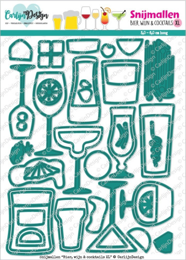 CarlijnDesign Cutting Dies - Beer, Wine and Cocktails XL