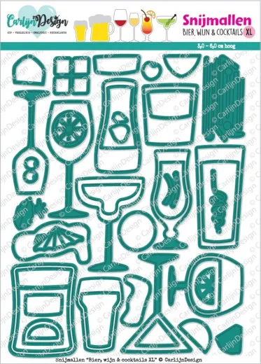 CarlijnDesign Cutting Dies - Beer, Wine and Cocktails XL