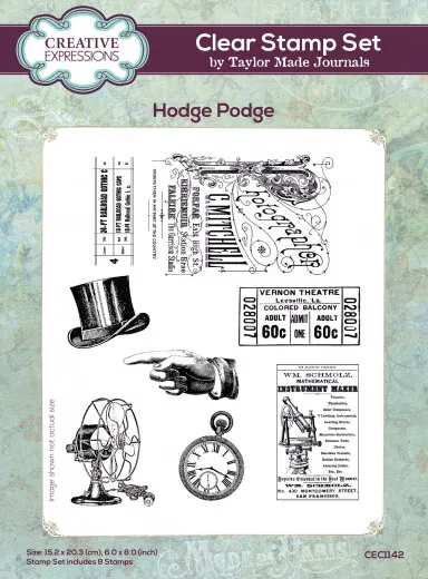 Clear Stamps - Designs by Taylor Made Journals - Hodge Podge