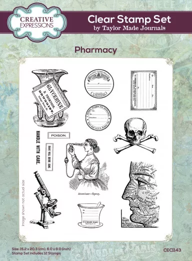 Clear Stamps - Designs by Taylor Made Journals - Pharmacy