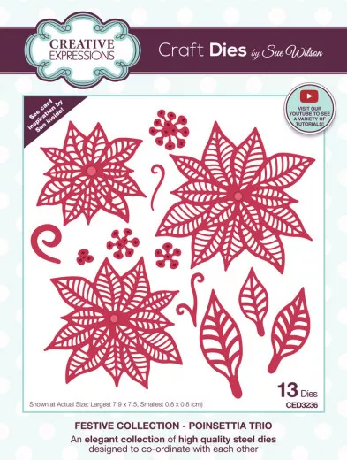 Craft Dies - Festive Poinsettia Trio