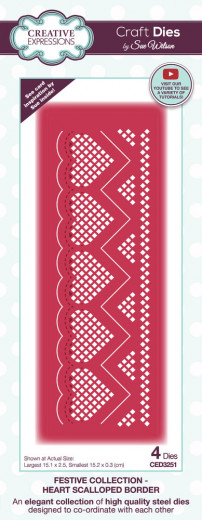 Craft Dies - Festive Heart Scalloped Border