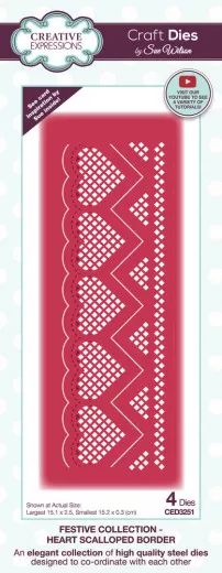 Craft Dies - Festive Heart Scalloped Border