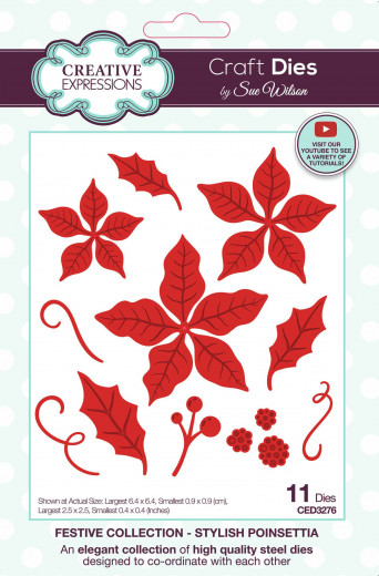 Craft Dies by Sue Wilson - Festive Stylish Poinsettia