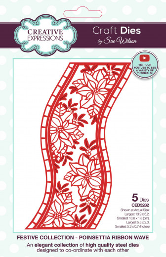 Craft Dies by Sue Wilson - Festive Poinsettia Ribbon Wave