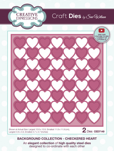 Craft Dies - Sue Wilson - Background Collection - Checkered Heart