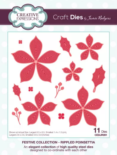 Craft Dies - Jamie Rodgers - Rippled Poinsettia