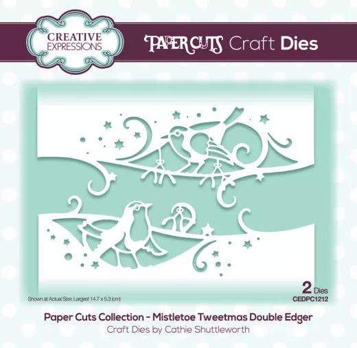 Paper Cuts Craft Dies - Mistletoe Tweetmas Double Edger