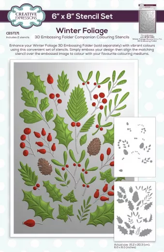 Creative Expressions - Companion Colouring Stencil - Winter Foliage