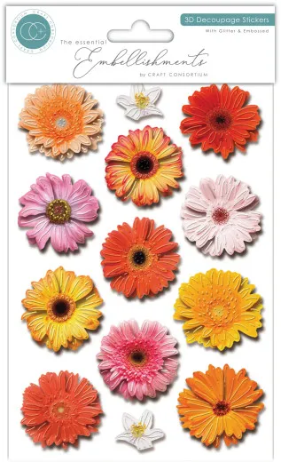 3D Decoupage Stickers - Flowers