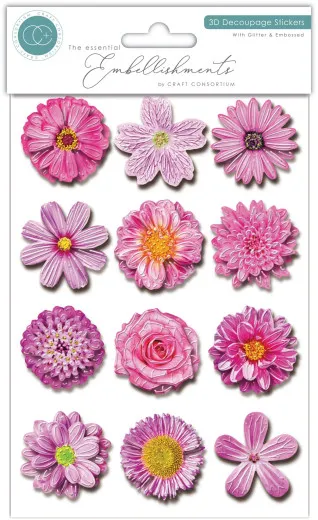 3D Decoupage Stickers - Flowers
