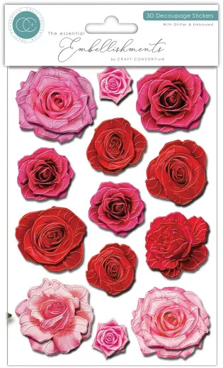 3D Decoupage Stickers - Flowers