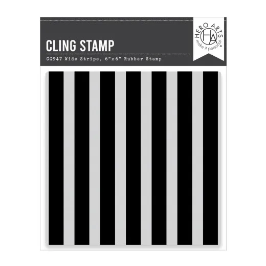 Hero Art Cling Stamp - Packed With Love - Wide Stripe Bold Print