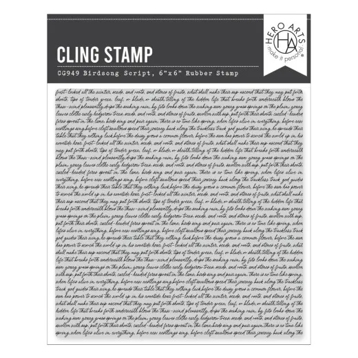 Hero Art Cling Stamp - Spring Meadow - Birdsong Script