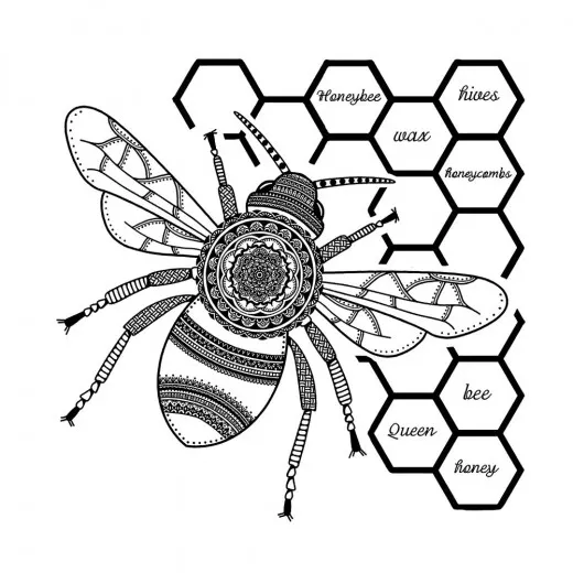 Unmounted Rubber Stamps - Honeybee