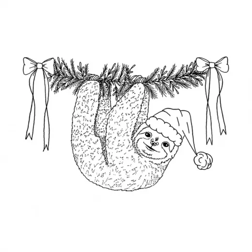 Unmounted Rubber Stamps - Christmas Sloth