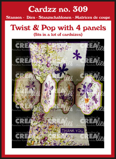 CREAlies Cardzz - No. 309 - Twist & Pop-up with 4 Panels