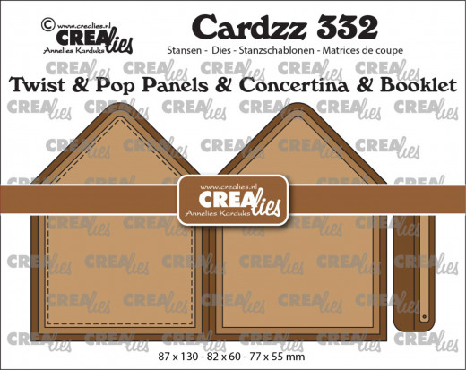 CREAlies Cardzz - Nr. 332 - Twist & Pop A6 Panels & Concertina Card & Booklet House