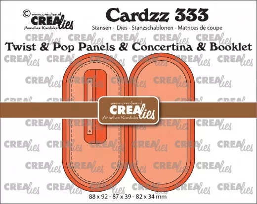 CREAlies Cardzz - Nr. 333 - Twist & Pop B6 Panels & Concertina Card & Booklet Elongated Ovals