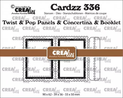 CREAlies Cardzz - Nr. 336 - Twist & Pop B7 Panels & Concertina Card & Booklet Postage Stamp