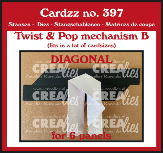 CREAlies Cardzz - Nr. 397 - Twist & Pop B Diagonal For 6 Panels