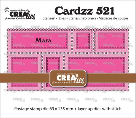 CREAlies Cardzz - Nr. 521 - Postage Stamp Frame Mini Slimline Mara