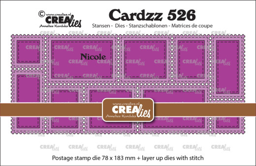 CREAlies Cardzz - Nr. 526 - Postage Stamp Frame Slimline Nicole
