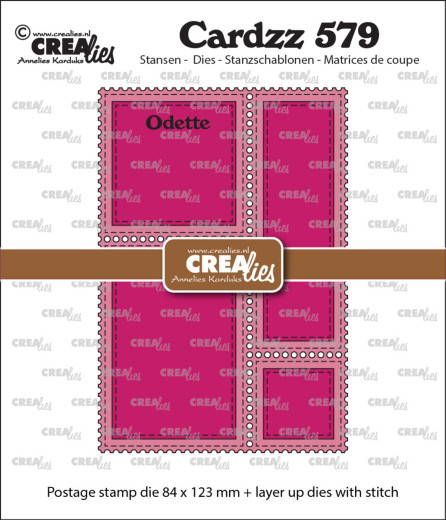 CREAlies Cardzz - Nr. 579 - Postage Stamp Frame Rectangular Odette