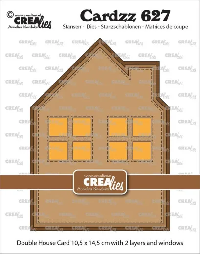 CREAlies Cardzz - Nr. 627 - Double Card House with Windows
