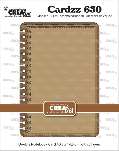 CREAlies Cardzz - Nr. 630 - Double Card Notebook with Rounded Corners