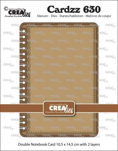 CREAlies Cardzz - Nr. 630 - Double Card Notebook with Rounded Corners