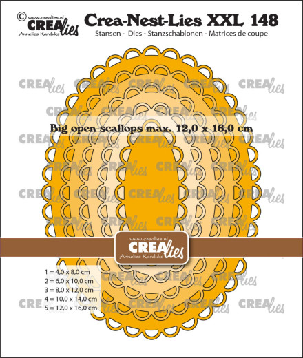 Crea-Nest-Lies XXL Stanze - Nr. 148 - Große Ovale mit Wellenrand