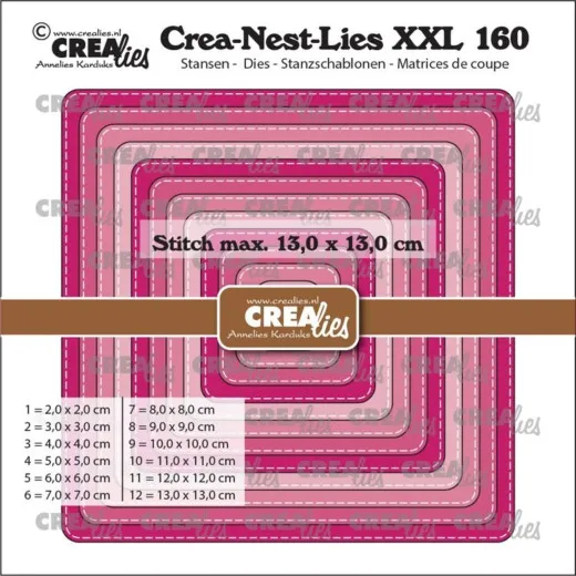 Crea-Nest-Lies XXL Stanze - Nr. 160 - Quadratischer Steppstich