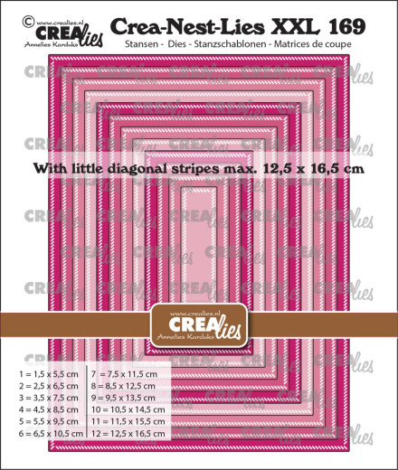 Crea-Nest-Lies XXL Stanze - Nr. 169 - Rectangles with Little Diagonal Stripes
